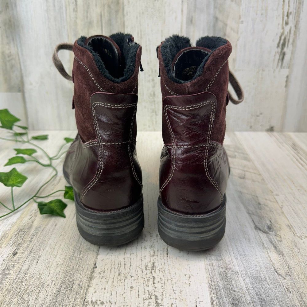 Josef Seibel Susie 01 Lace Up Ankle Boots, Red Bordeaux size 40/9.5 - Picture 4 of 12